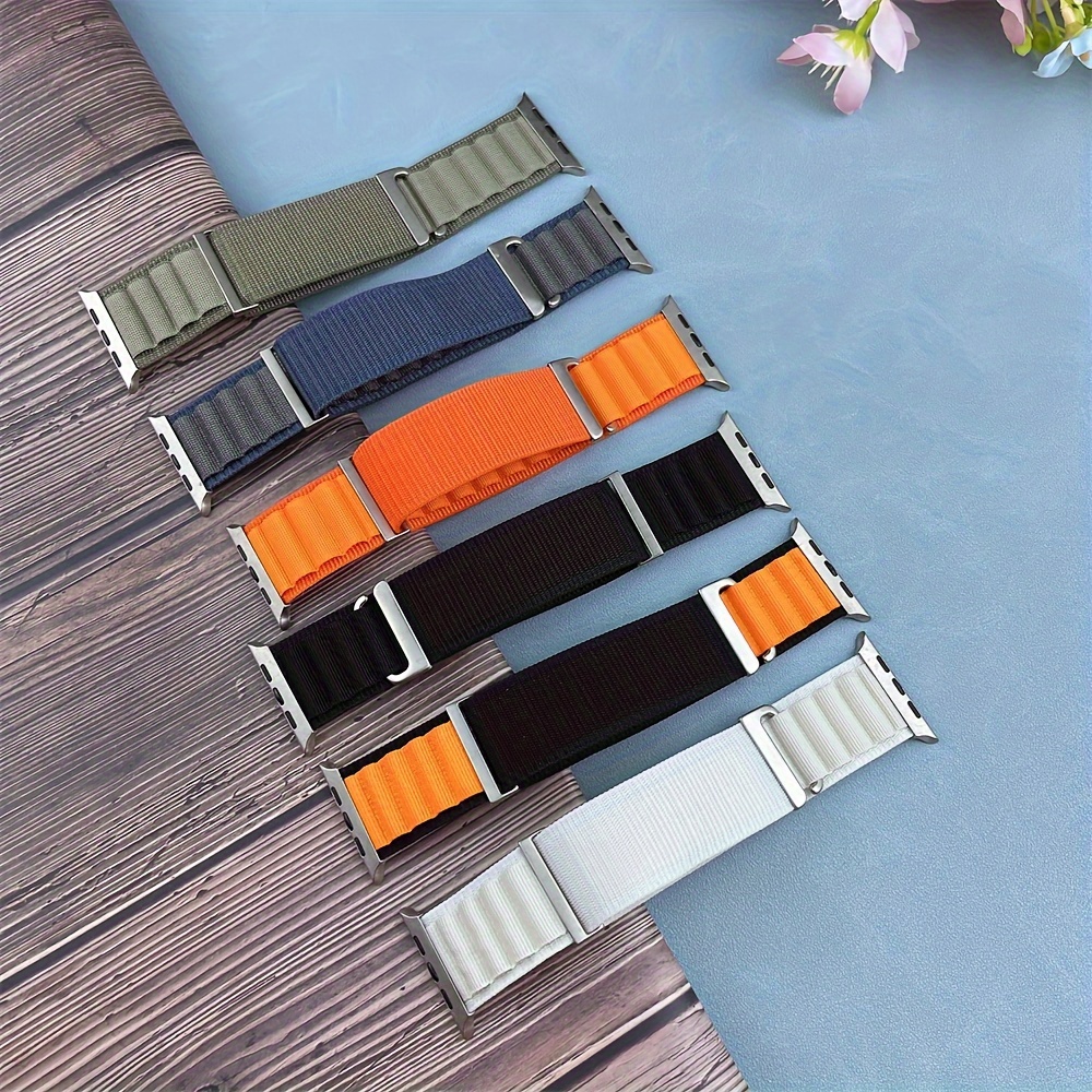 

Sport Nylon Dual Color Smartwatch Bands For Watch Ultra 2 49mm, Iwatch Series 9/8/7/se/6/5/4/3, 42mm/44mm/45mm Compatible, Non-water Resistant Polyamide Straps