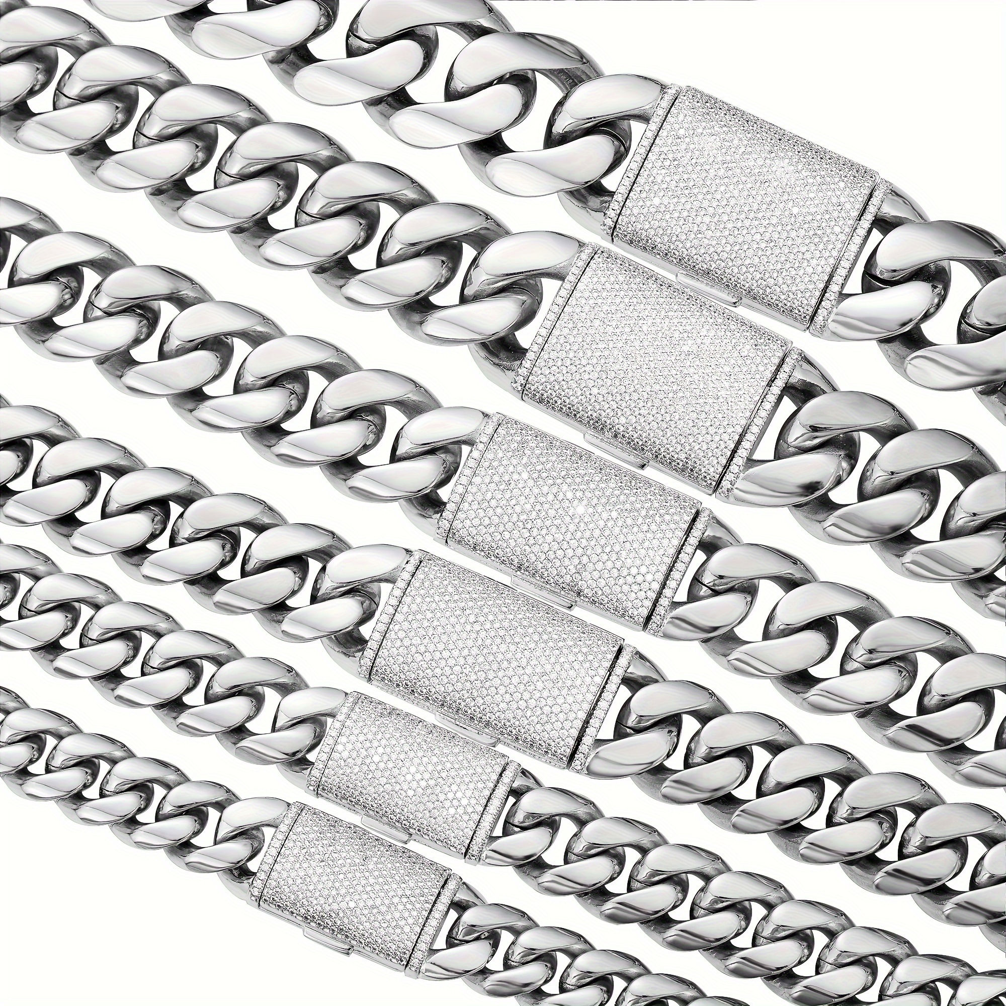 

Mens Stainless Steel Cuban Chain Fashion Necklace