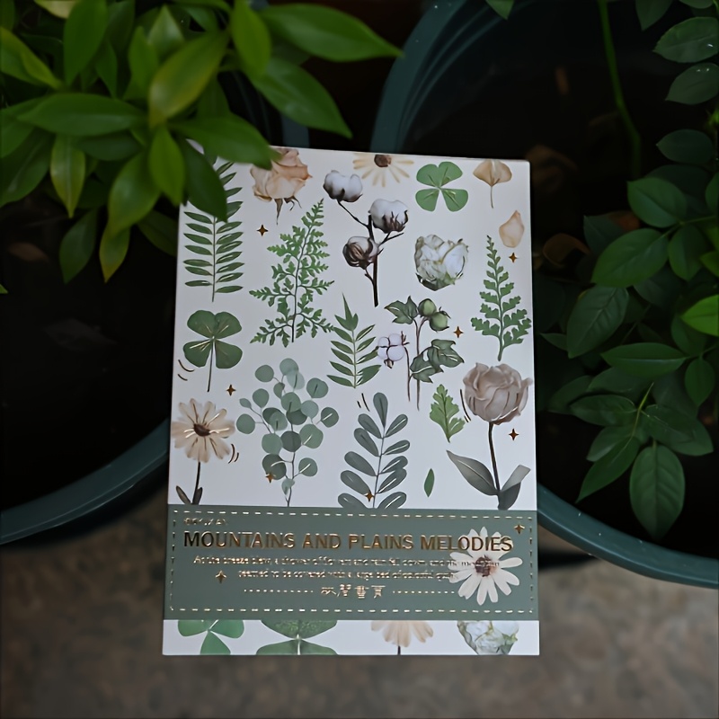Image of 400pcs Plants Floral Stickers Kit Vintage Flowers Fall Transparent High Quality Stickers Set For Scrapbooking Supplies Aesthetic Junk Journal Journaling Craft 20 Sheets