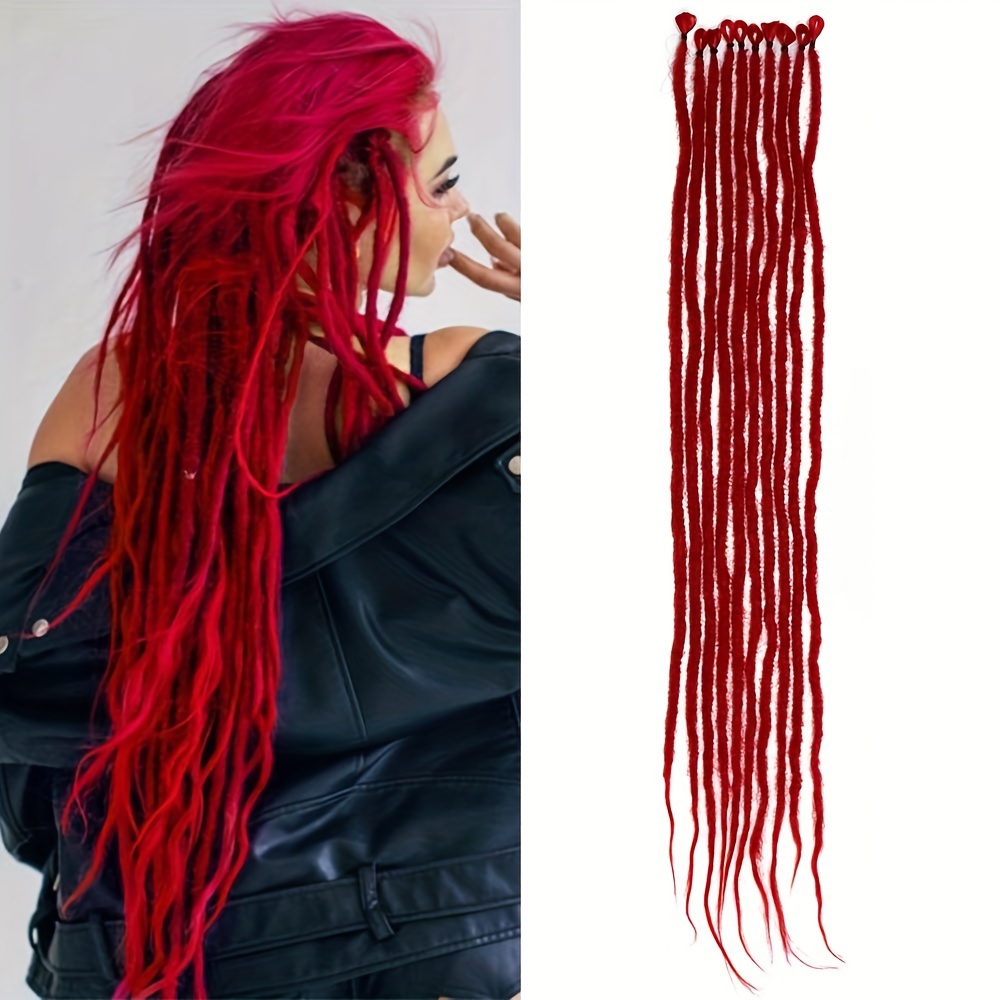 Image of 10 Strands Of 26" Soft White Synthetic Dreadlock Extensions - Handmade, Single-ended Crochet Dreads, 0.6cm Wide - Versatile & Lightweight For All Genders And