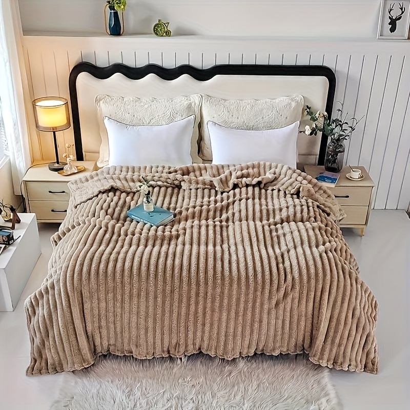 TEMU Soft Warm Versatile Faux Rabbit Leisure Fur Throw Blanket - Comfortable, Light Weight & Cozy Quilt For Bedroom, Living Room, Couch, Bed, Office,