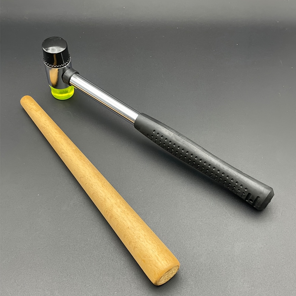 2pcs Stick Jewelry Making Tools Jewelry Rubber Hammer With Wood Ring Adjuster Stick Ring Sizer Adjuster Ring Shaper Mallet For Rings Stick