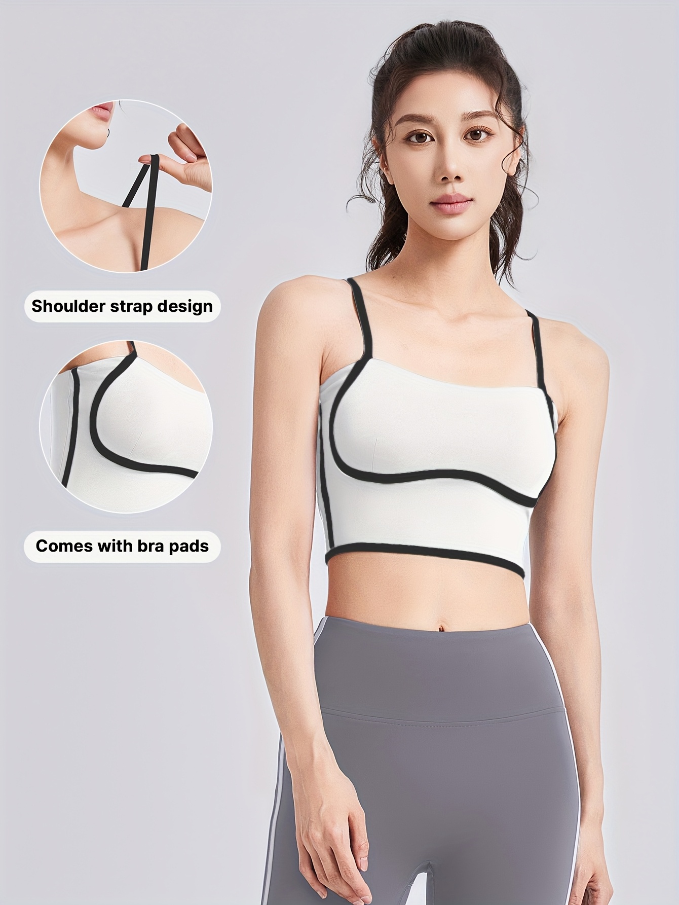 womens fitness sports underwear breathable and sweat absorbent comfortable and supportive stretchy sports undershirt suitable for running yoga outdoor yoga wear workout top sporty style activewear top stretchy fabric sweatabsorbent material performance wear sports bra runners gear womens activewear white 0