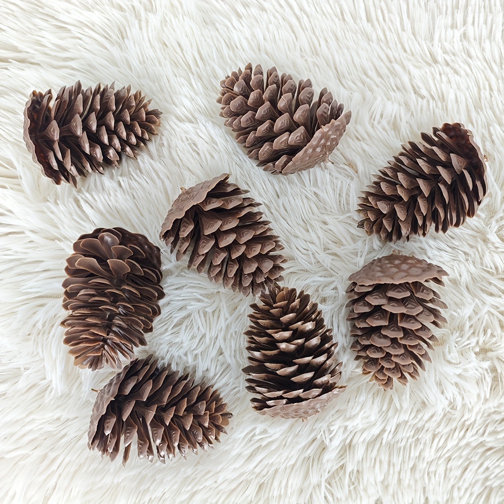 

Set Of 8 Artificial Pine Cones For Crafts - 8cm / 3.14-inch Plastic Pinecones For Diy Projects, Home Decor, Autumn & Christmas, Wedding Decorations