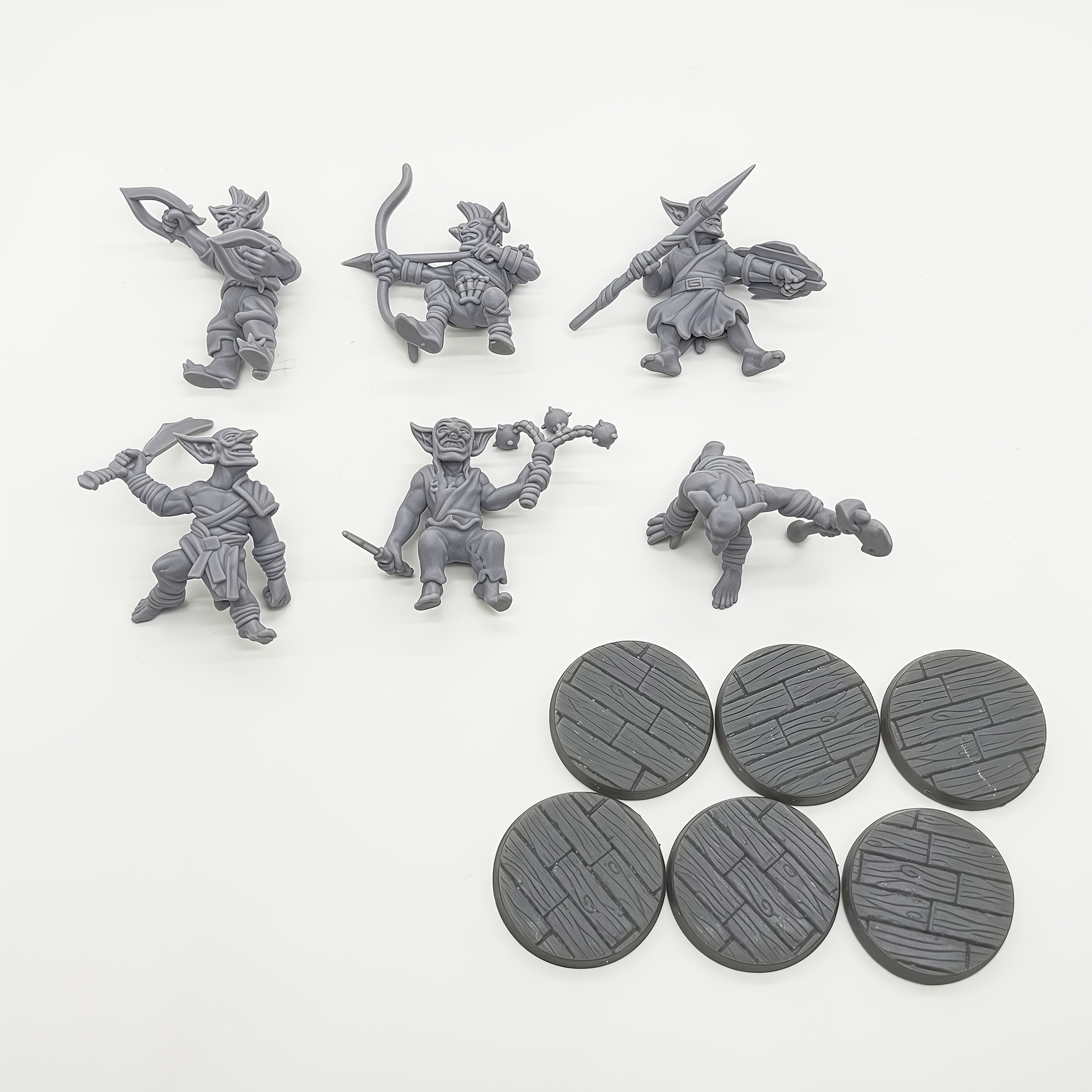 Image of High-precision 3d Printed Goblin/goblinoid Team Figure Models, Unpainted Desktop Size Collectible Miniatures For Rpg Games As /, 25mm Base Rpg Statue Pieces, No