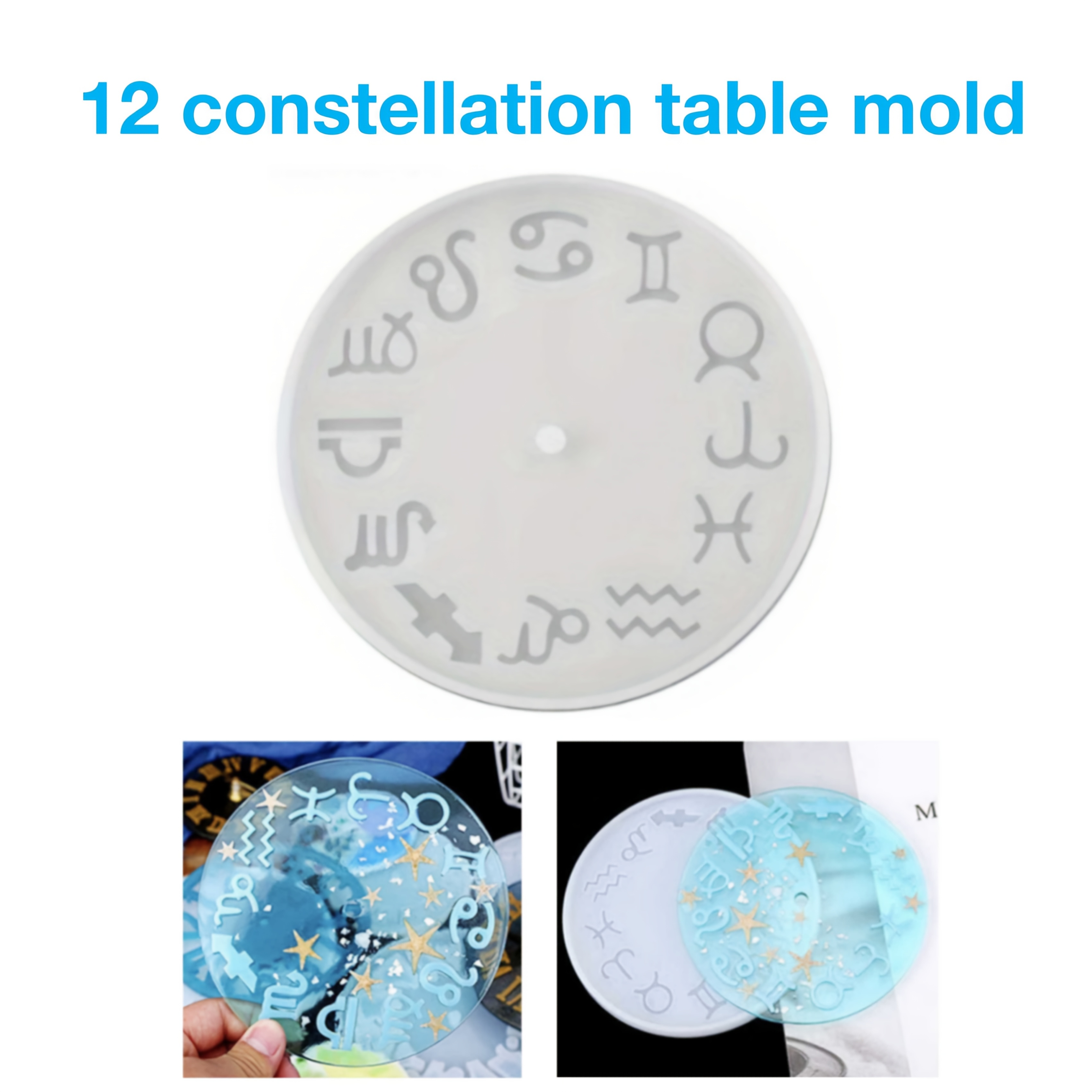 pieza de molde de reloj de resina de silicona número diseño hueco  numerado para decoración y fabricación de joyas,