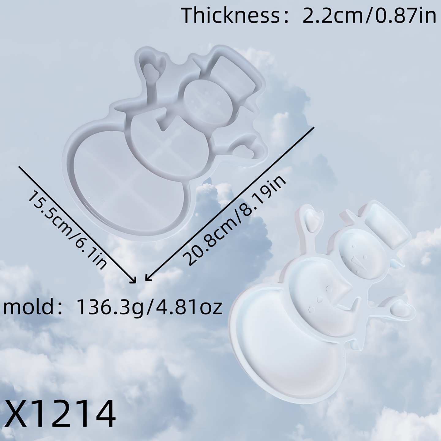 Image of Resin Silicone Mold Winter Snowman Tray Mold 3d Decorative Silicone Mold Diy Candle Silicone Mold Gypsum Decorative Silicone Mold Home Decoration Epoxy Resin Mold 136.3 X1214