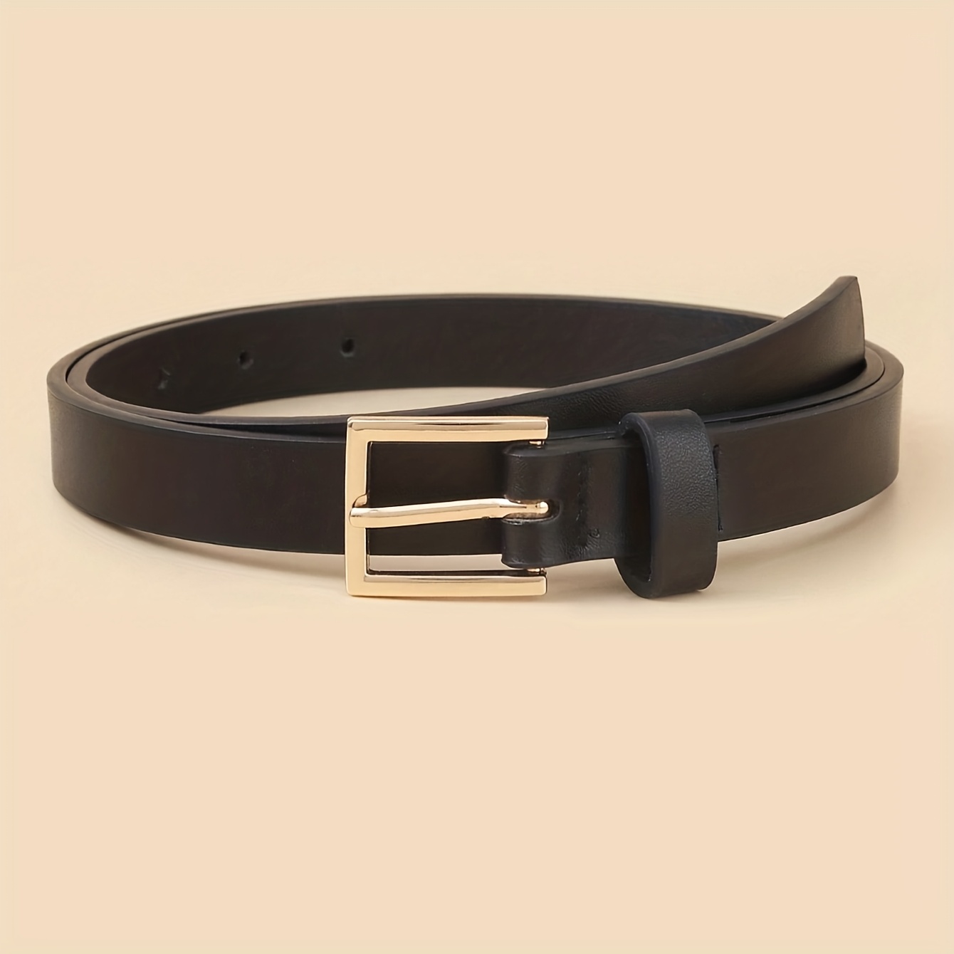 E-shop 1/3/4 Stück Klassische Elegante Damen Gürtel mit quadratischer Schnalle, Einfache Vielseitige Einfarbige Gürtel, Neutraler Teenager Mode Gürtel,