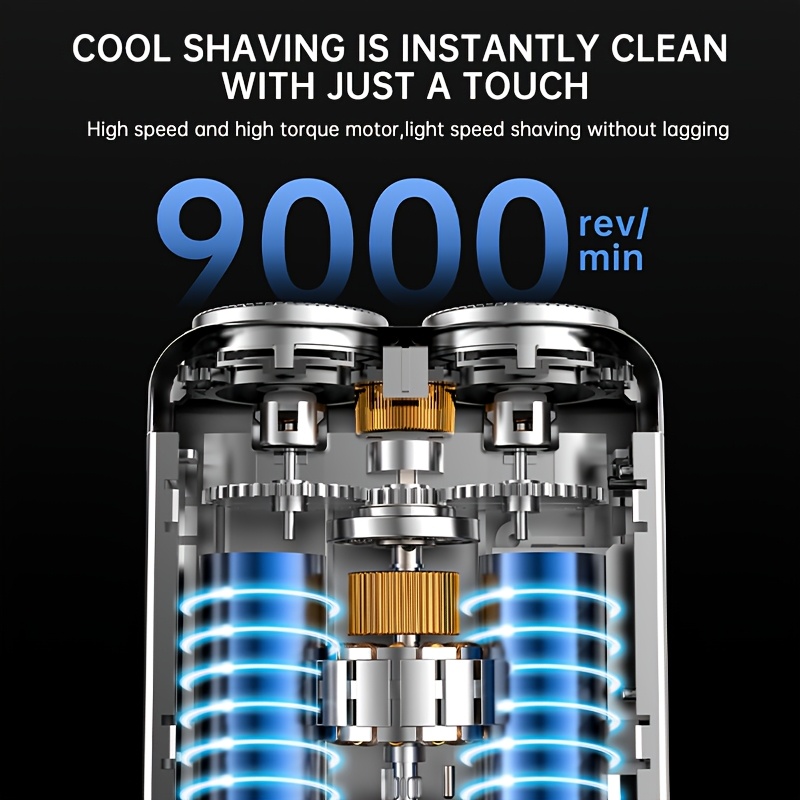 portable electric shaver for men mini usb rechargeable beard trimmer with long lasting battery 2 blades operation details 2