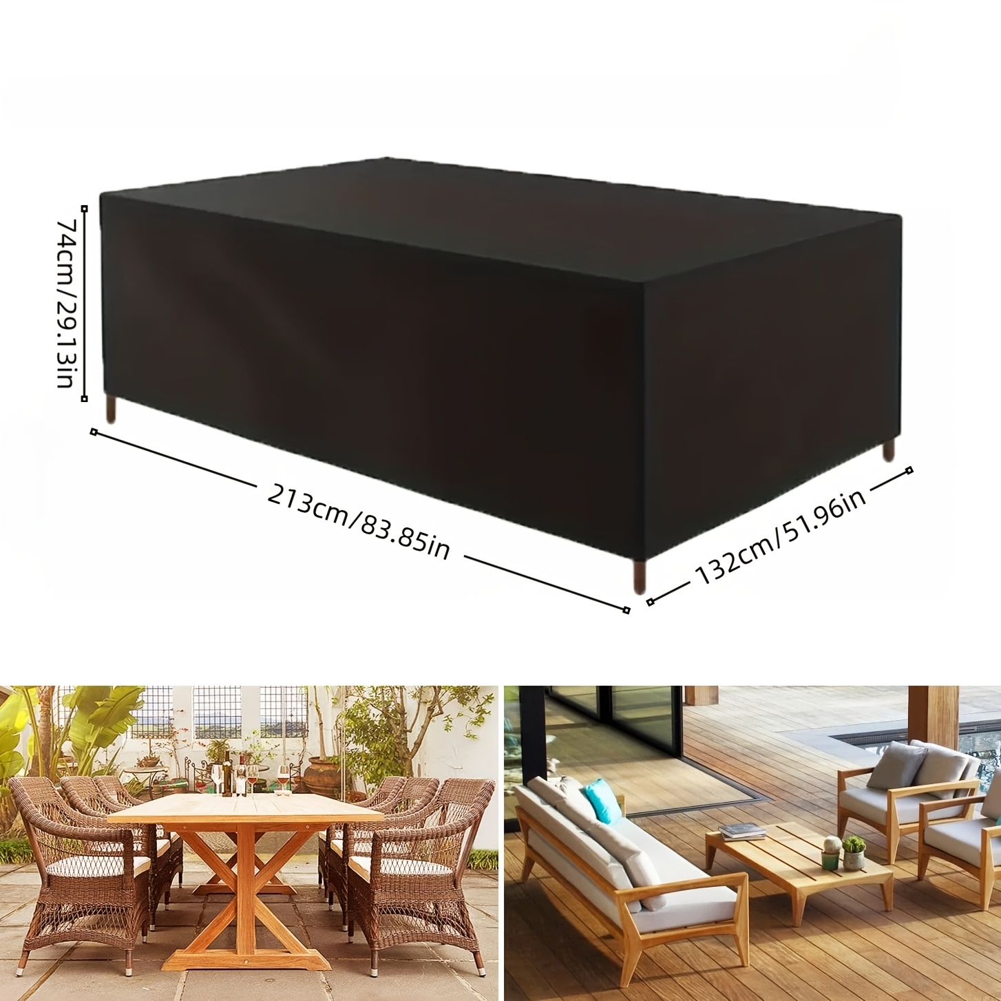 Image of 1pc Patio Outdoor Furniture Cover, Lightweight Outdoor Furniture Cover, Patio Table Cover For Outdoor Table, Chair, Sofa, Desk