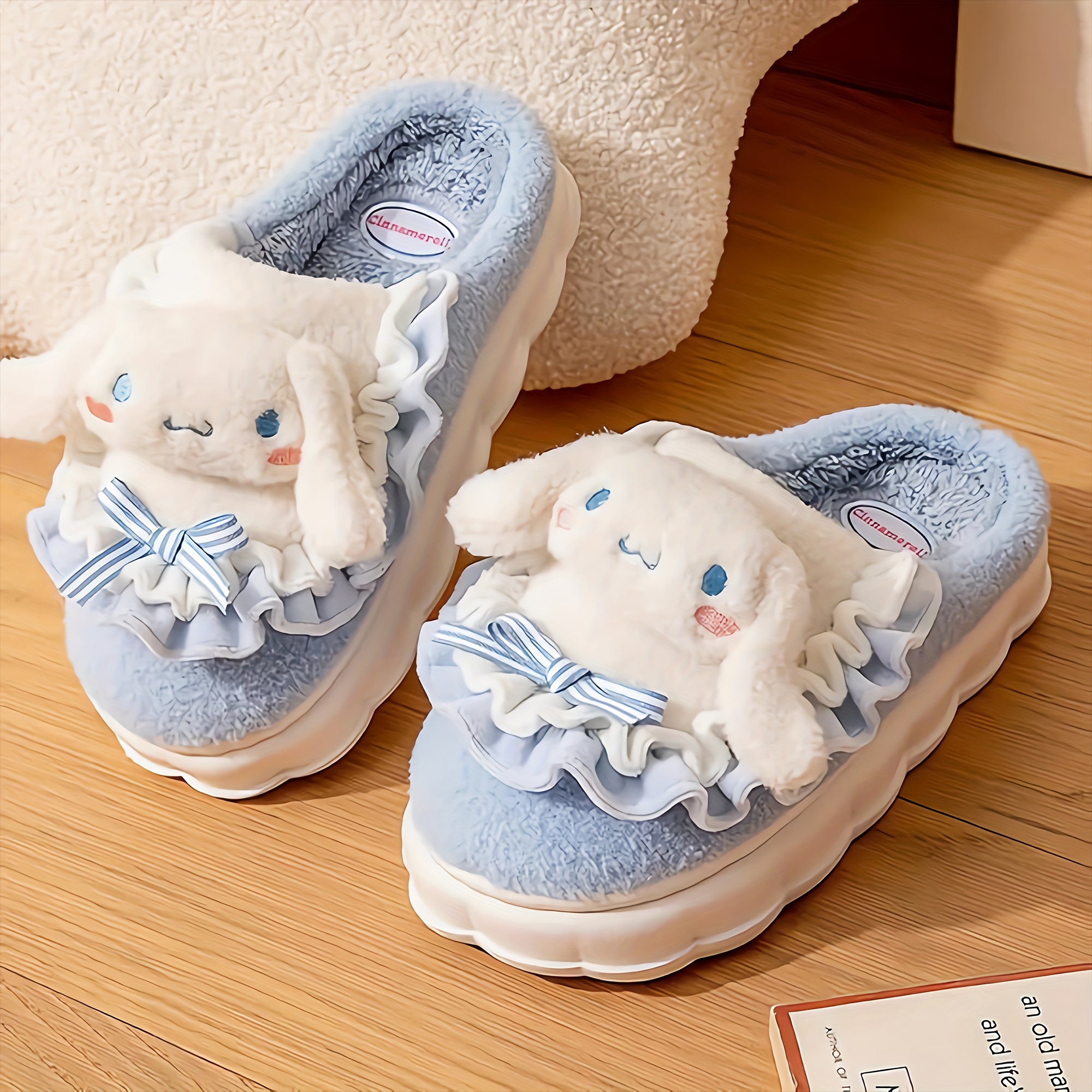 

Cute Cinnamoroll Plush Slippers Kawaii Indoor Sport Shoes Camping Warm Platform Non-slip Home Shoes Y2k Cartoon Soft Padded Plush Bedroom Shoes