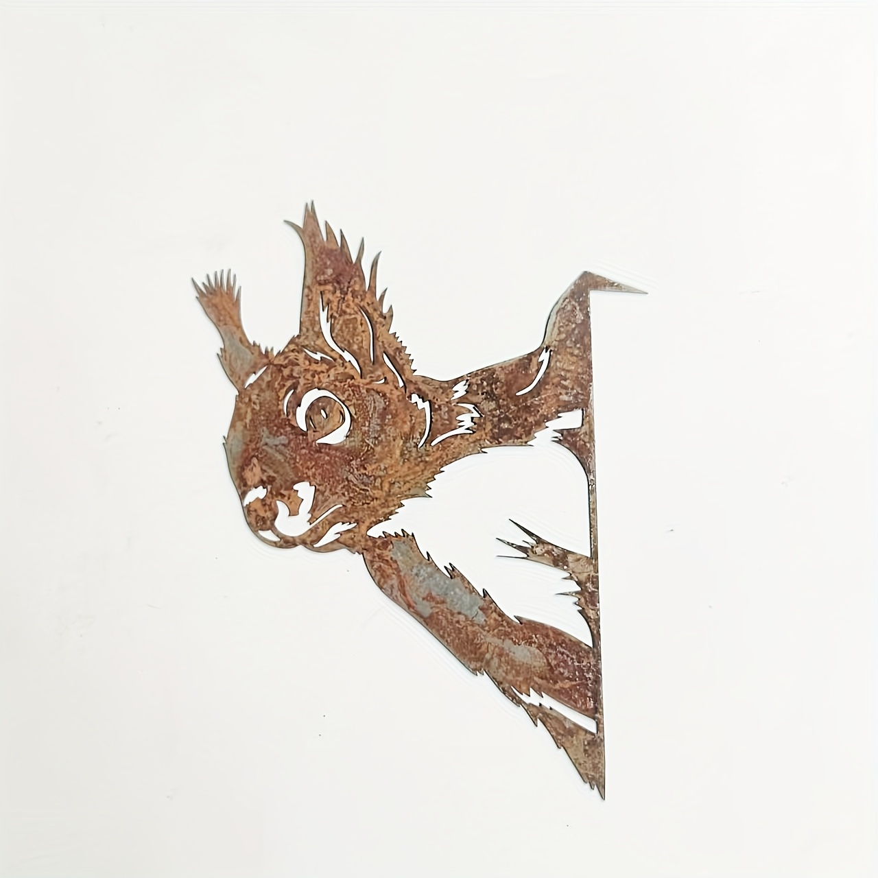 E-shop Rustikaler Eisen-Eichhörnchen-Gartenständer | Dekoratives Kunstwerk für den Außenbereich | Langlebiger Metallgartenornament für Thanksgiving |