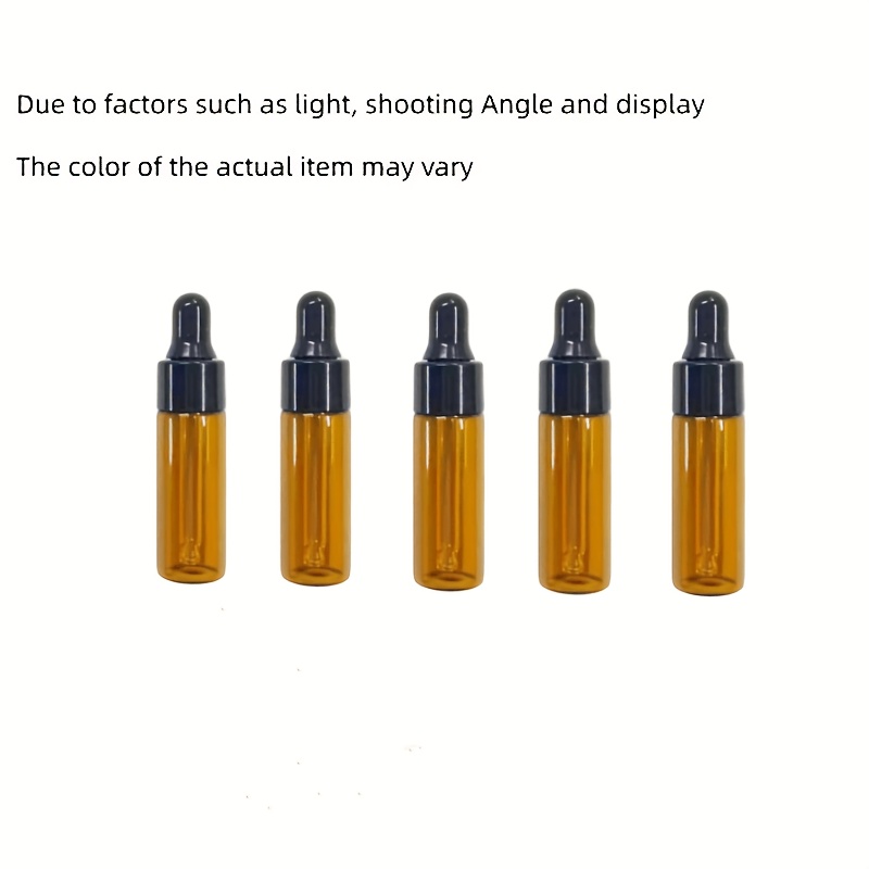 TEMU 5 Amber Glass Dropper Bottles For Essential Oils