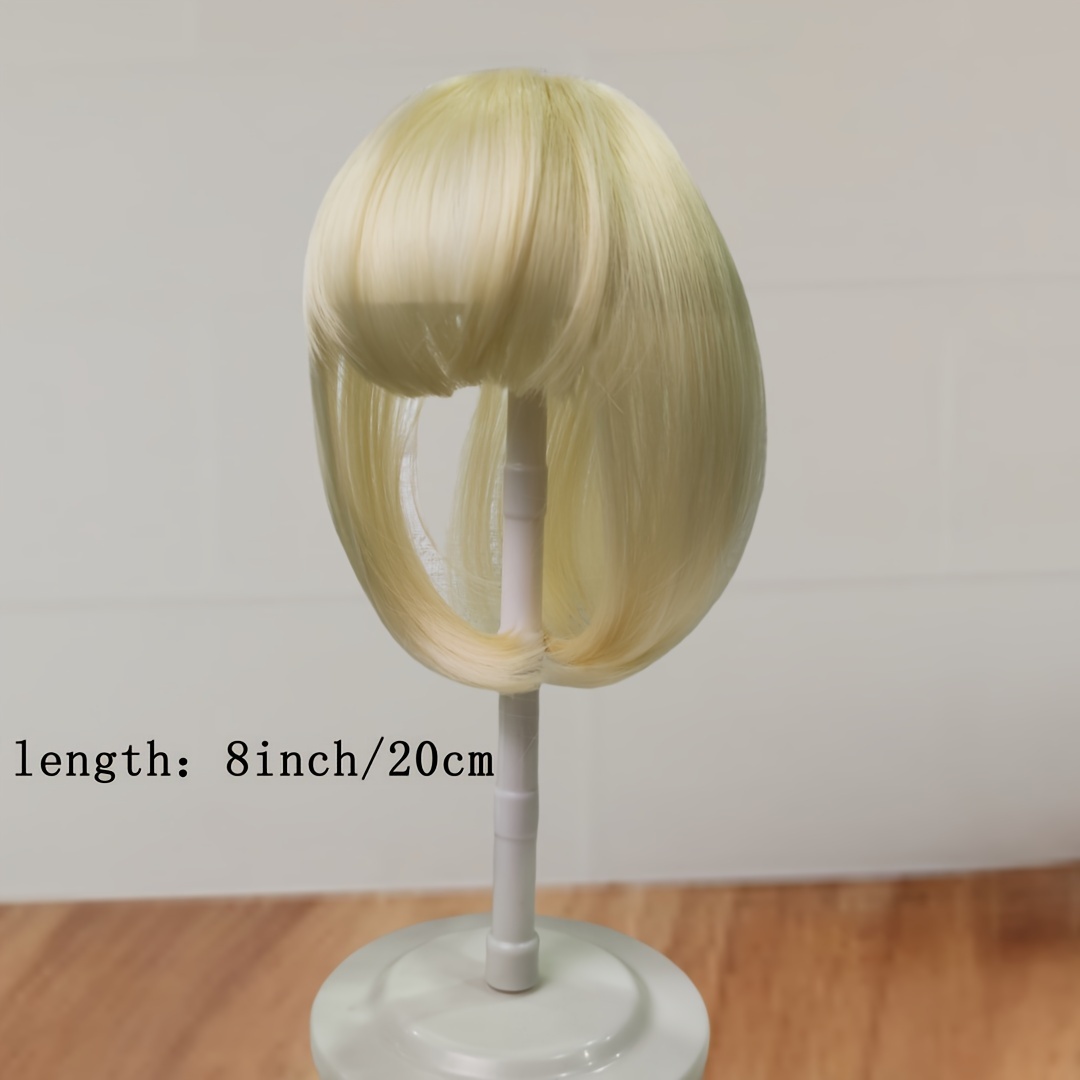   straight synthetic hair clip in bangs toppers   suitable for all hair types natural looking hair extensions for women 15 different colors 30g details 3