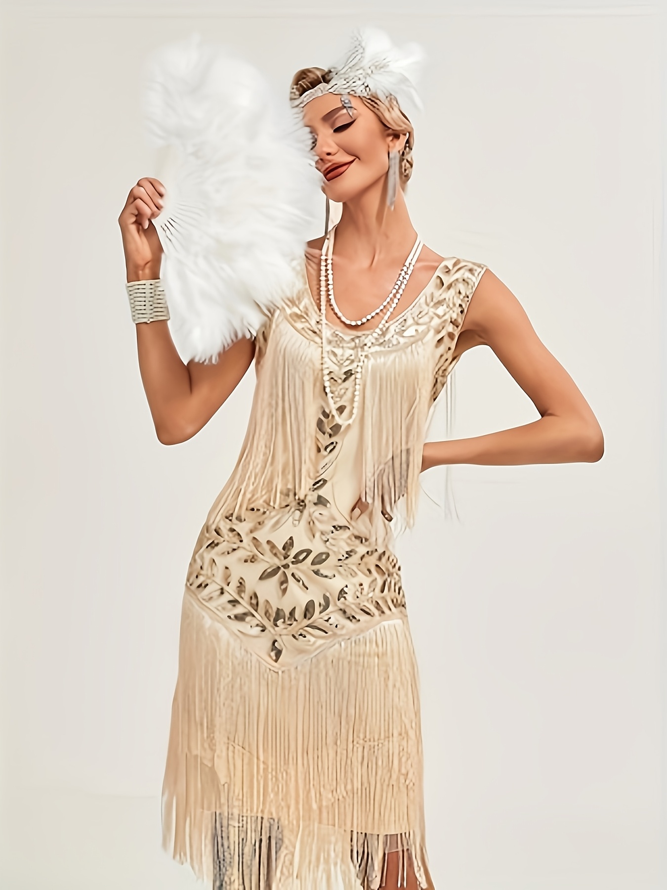 2025 vintage inspired sequin fringe dress sleeveless - Temu Mauritius