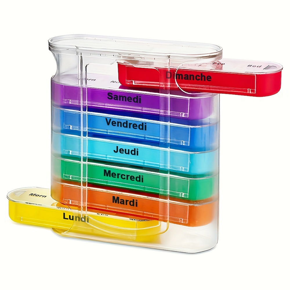 7 Days 4 Compartments - Convenient Pill Box - Pill Box - Medication Box Morning Lunch Evening Supplement Weekly Box