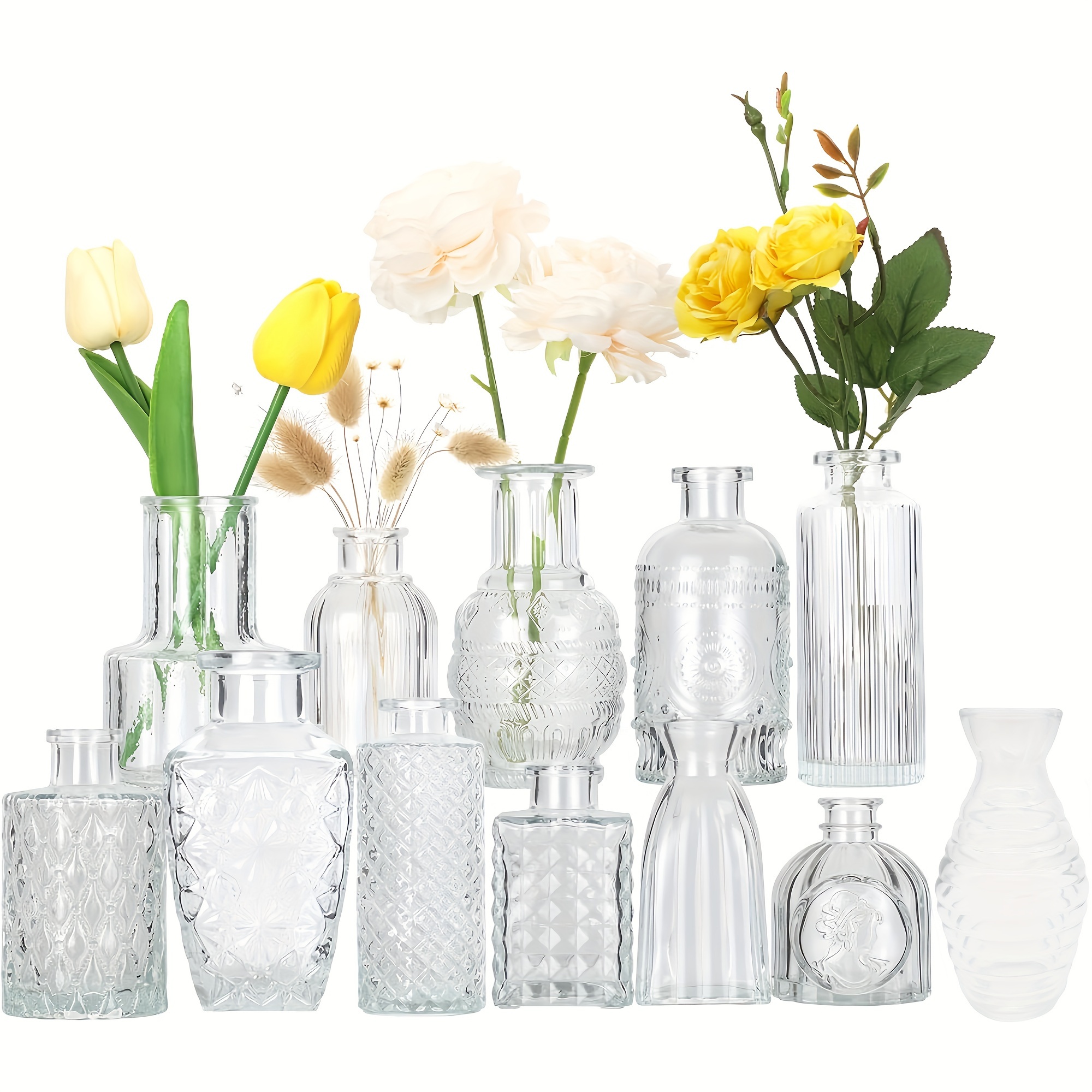 Clear Glass Bud Vase Set Vases Bulks Small Flower Vase - Temu Morocco