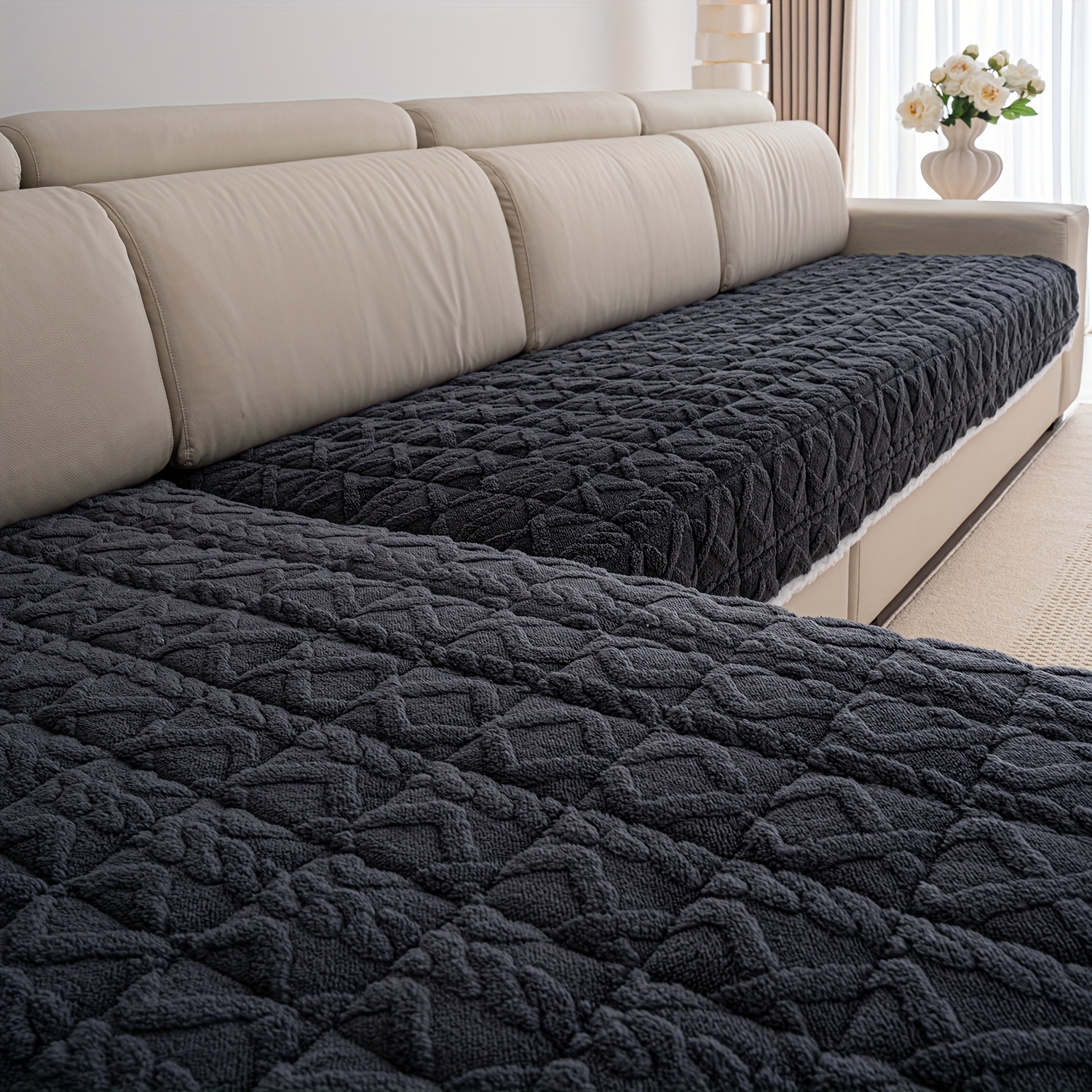 

2pcs Quilted Sofa Cover Set - , , Pet , Polyester, Armchair To Sectional Sofas - 250-300gsm