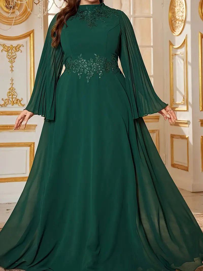 plus size womens plus size elegant green beaded maxi dress - Temu Oman plus size womens plus size elegant green beaded maxi dress - Temu Oman