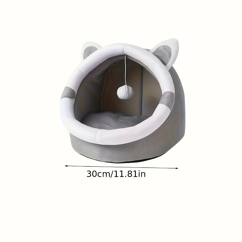 TEMU Cozy Cat Bed & Dog Tent Compatible For Kittens/puppies - Soft Oval Pet House With Cushion, Warm Hideout For Indoor Cats & Small Dogs, Kitten Bed