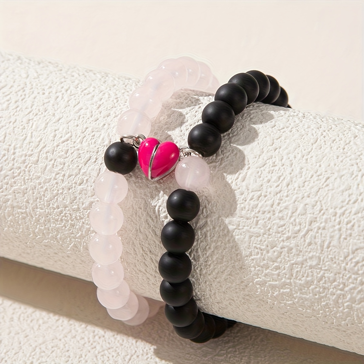 2 Fashionable Couple's -the- Magnetic Elastic Beaded Bracelets, 's Day Gift