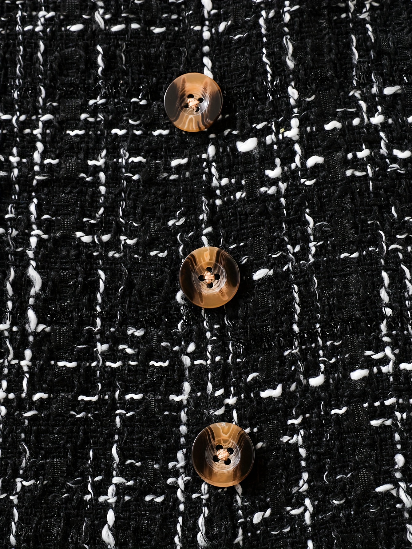 Flounce Trim Long Sleeve Top Tweed Knit Skirt
