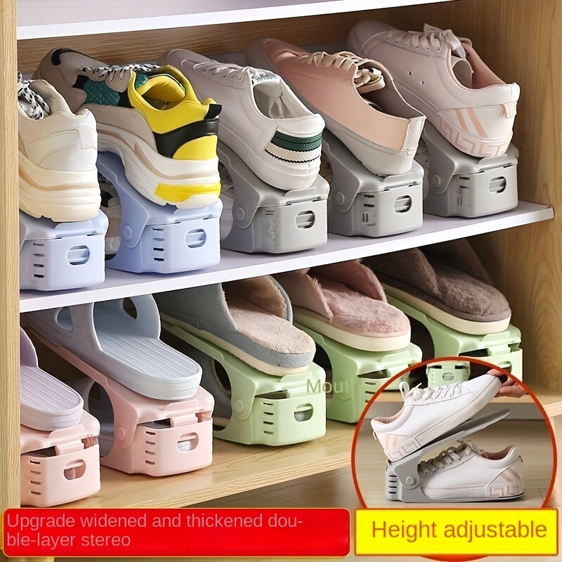 

1pc Adjustable Shoe Holder, Double-layer Thickened Shoe Rack, Layered Shoe Support, Space Saving Shoe Cabinet Organizer, Home Storage And Organization