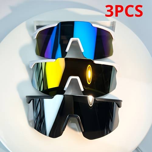 3pcs set style unisex fashion sunglasses stylish cycling glasses commuting cycling outdoor mountaineering beach swimming running sports windproof internet celebrity goggles
