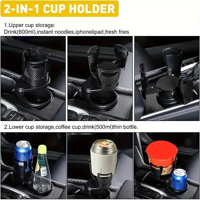 1pc car cup holder 2 in 1 car drink expander adapter car cup holder dual car cup holder extender 360 fit most cars details 1