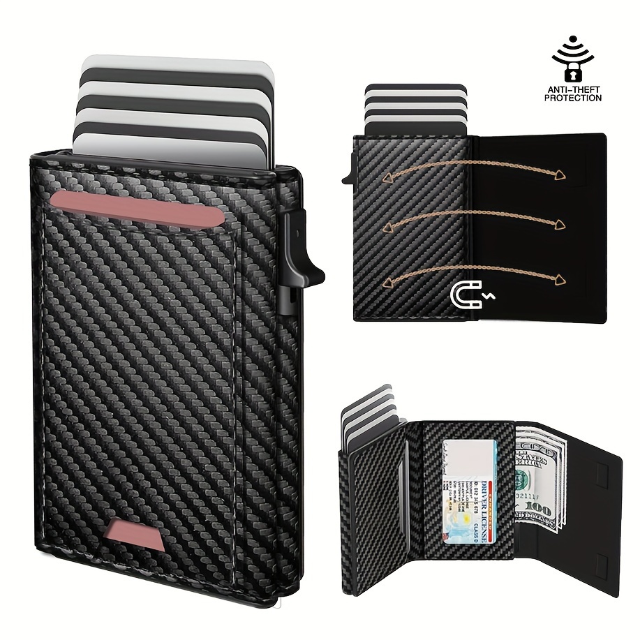 

Men's -up Wallet - Leather, Rfid Blocking, 10 Card Slots & Id Window | Black, Small Wallet