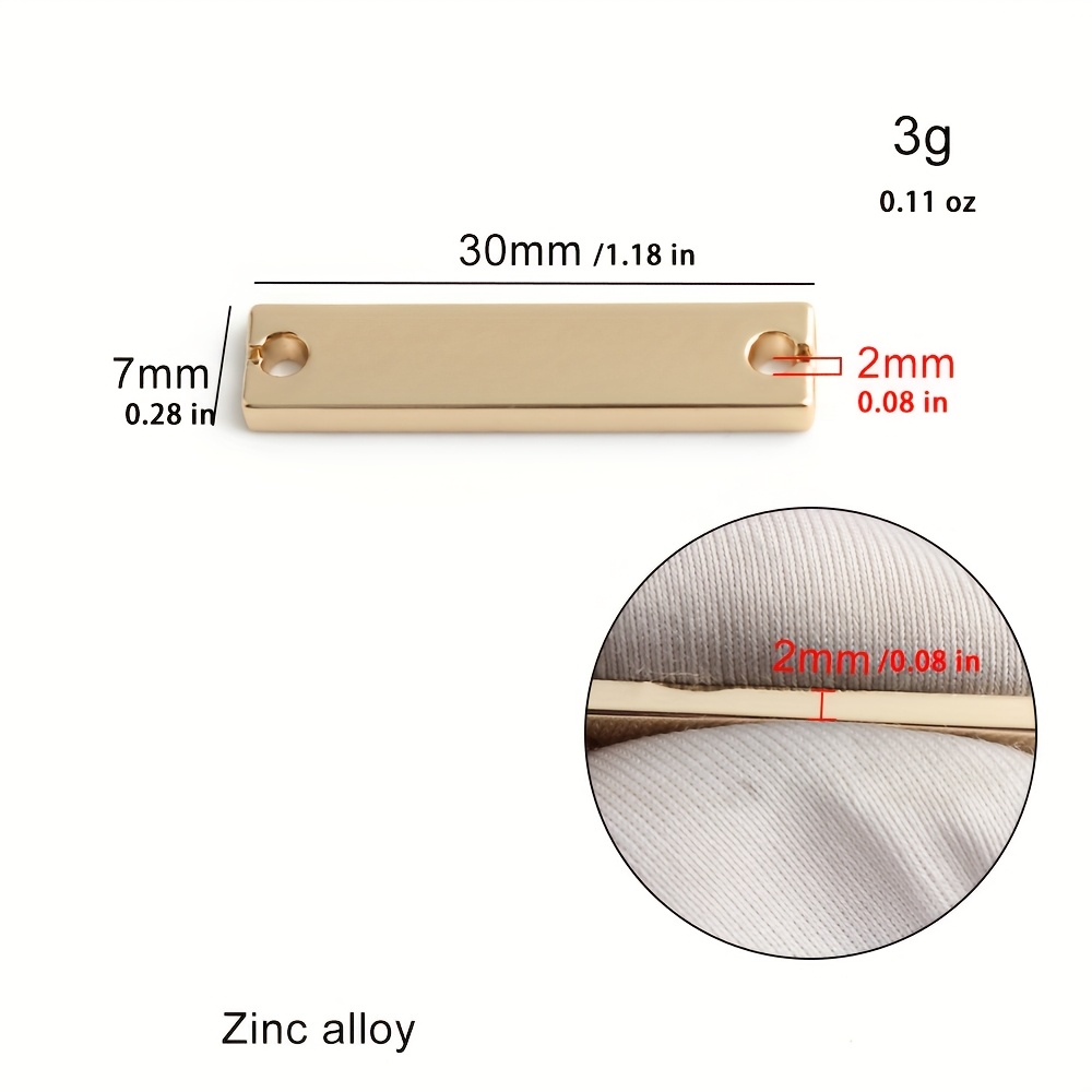TEMU 12 Metal Printed Blank Rectangle Laser Engraved Labels, Suitable For Bags, Clothing, Luggage, Hats And Pets - Diy Handmade Sewing Wallet Making,