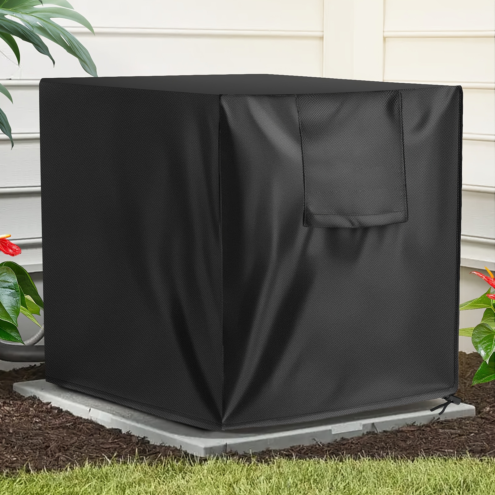 TEMU Heavy-duty & Uv-resistant Outdoor Ac Cover Compatible For Ac Units - -weather Air Conditioner Protector With Storage Bag, Windproof, Snowproof, Cover For Central Ac Systems, Installation