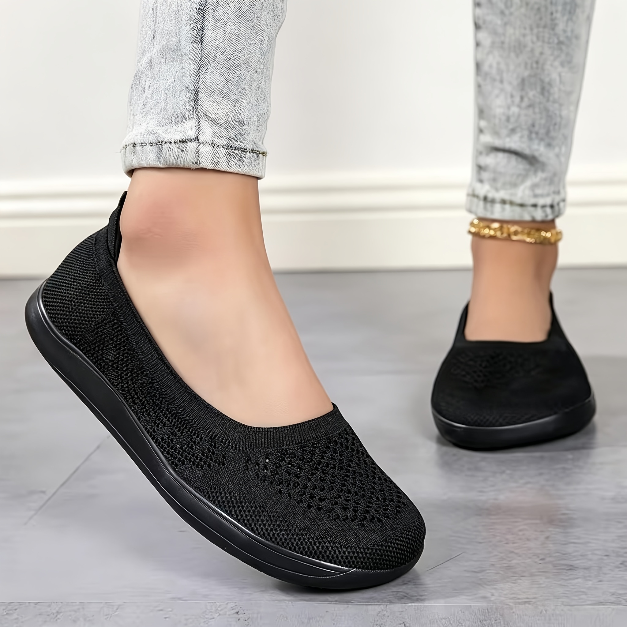 TEMU Women' Extra-wide Fit Wide Toe Box Cross-training Shoes, Slip-on Loafer-style Low-top Mesh Casual Shoes, No Laces, 2026 Summer Autumn Sailboat