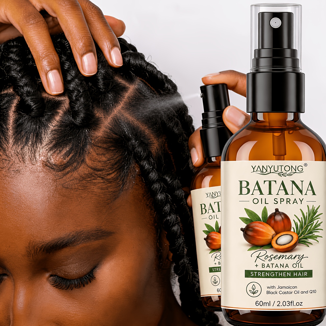 60ml Batana Hair Spray, Deep Moisturizing For Dry Damaged , Nourishing Hair Care From Honduras, Gift