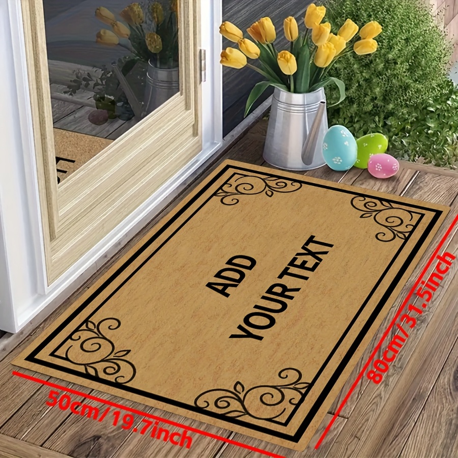 TEMU 1pc Personalized Welcome Door Mat With Anti-slip Silica Gel Bottom - Customized Family Name Mat For Living Room, Bedroom, Bathroom - Soft,
