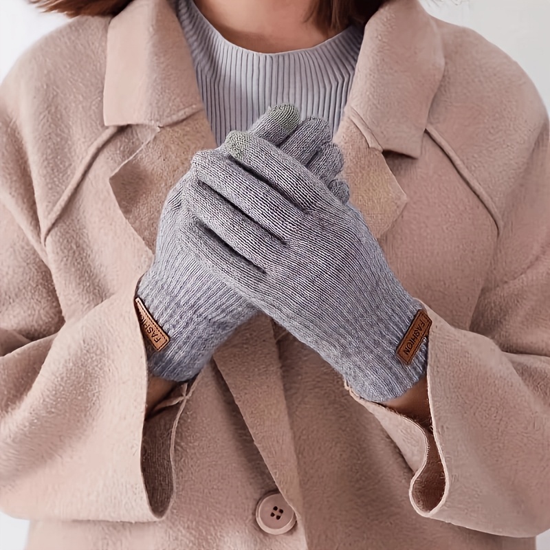 TEMU Women's Winter Touch Screen Warm Gloves, Elastic Cuffs For Outdoor Activities, Cold And Warm, (black/beige/brown/pink/grey), Fashionable Soft