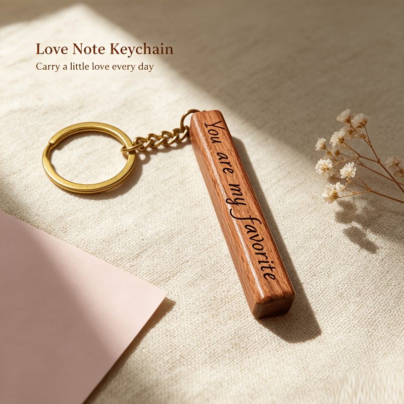 TEMU [Llavero Personalizado] 1pc Llavero de Madera 3D Multi-Cara Personalizado Moda Anti-Pérdida Etiqueta Regalo de Vacaciones
