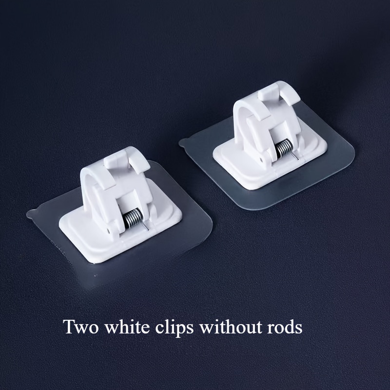 TEMU Adjustable Curtain Rod Brackets For Various Usage , Suitable For Rvs, Bedrooms, Kitchens, Living Rooms, And More. Self-adhesive Hook Curtain Rod