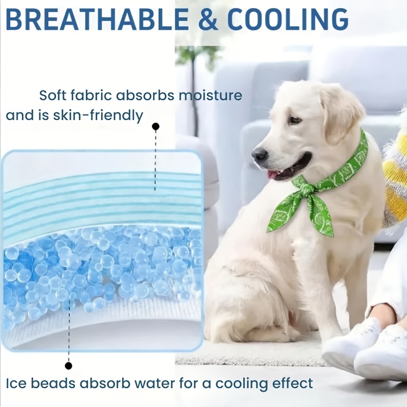 TEMU 2pcs Dog Cooling Bandana, Pet Cooling Neck Wrap, Breathable Reusable Dog Cooling Scarf, Helps Keep Dogs Cool And Comfortable For Summer Outdoor