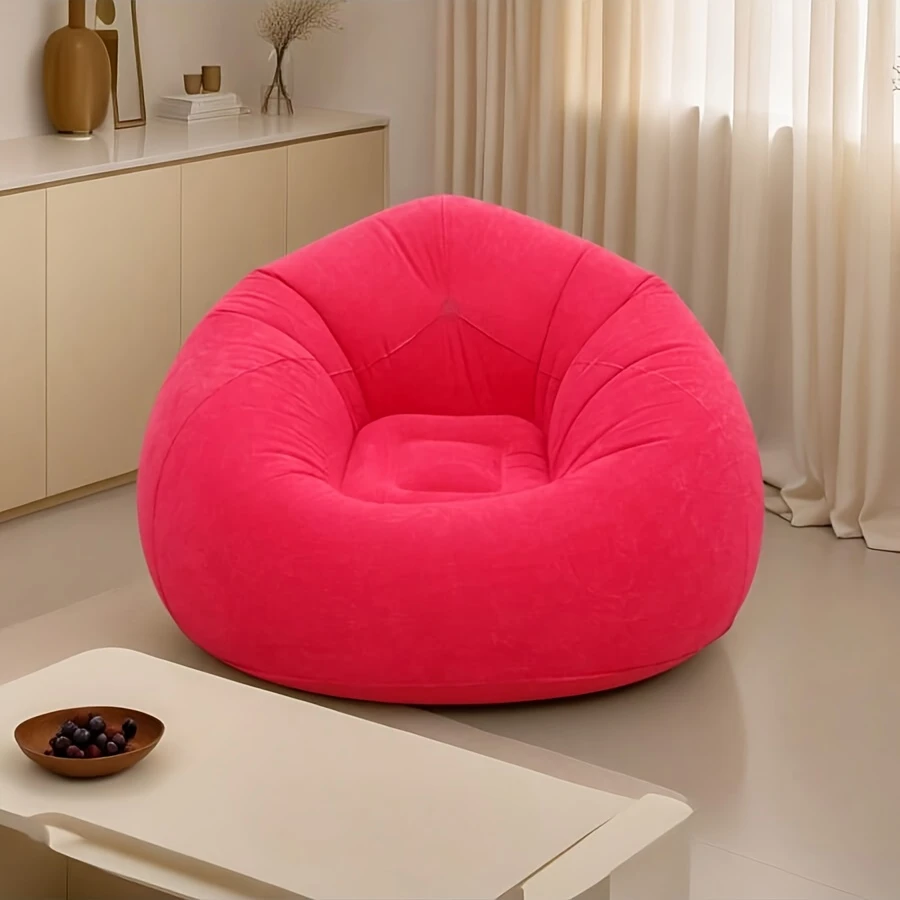 1pc sac de haricot moderne confortable gonflable - en pvc durable, adapté , à coucher, létude, lutilisation intérieure et extérieure, design pliable, facile à , pas besoin de recharge - disponible en /vert/rouge. détails 10