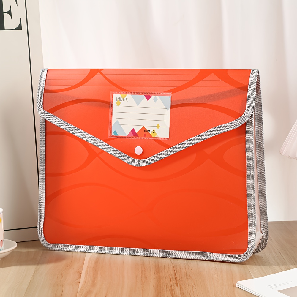 TEMU 1pc A4/fc File Folder, Colorful Document Pouch, Plastic Snap Closure File Folder, Envelope Folder, A4 File Folder, Fc File Folder, Suitable For
