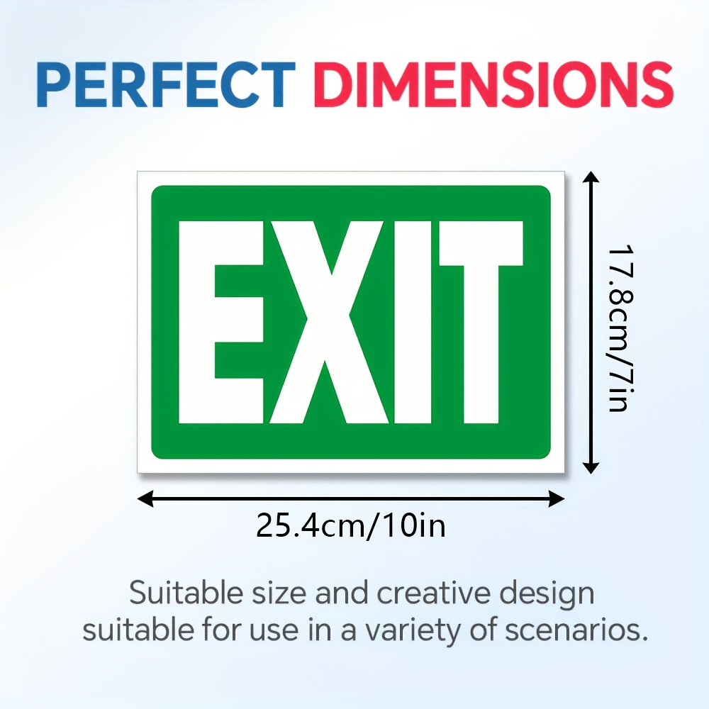 2pcs Exit Sign Stickers, High-Quality Self-Adhesive Vinyl Decals