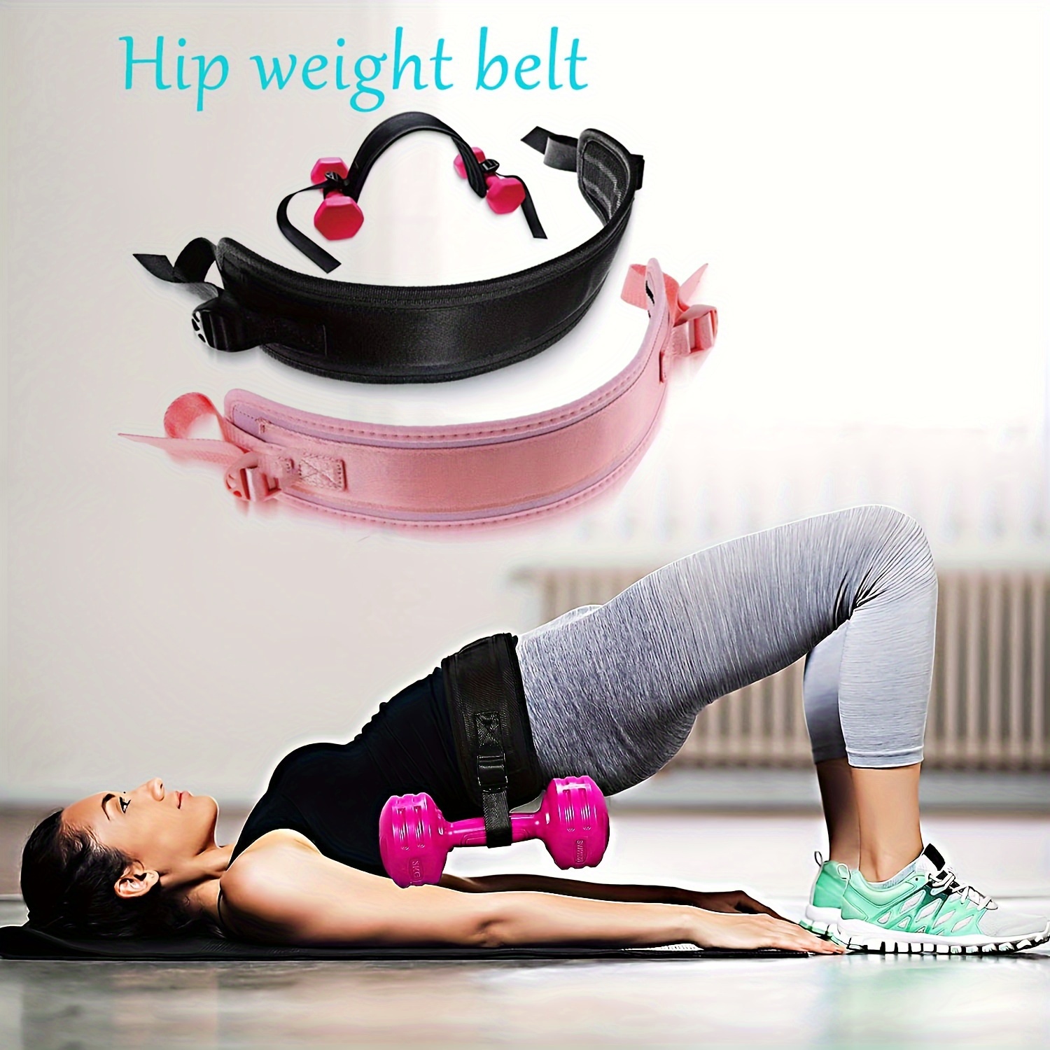 

Hip Thrust Belt For Fitness, Adjustable Waist Weight Belt, Padded Dumbbell Support For Gym Workouts, Squats, Workouts