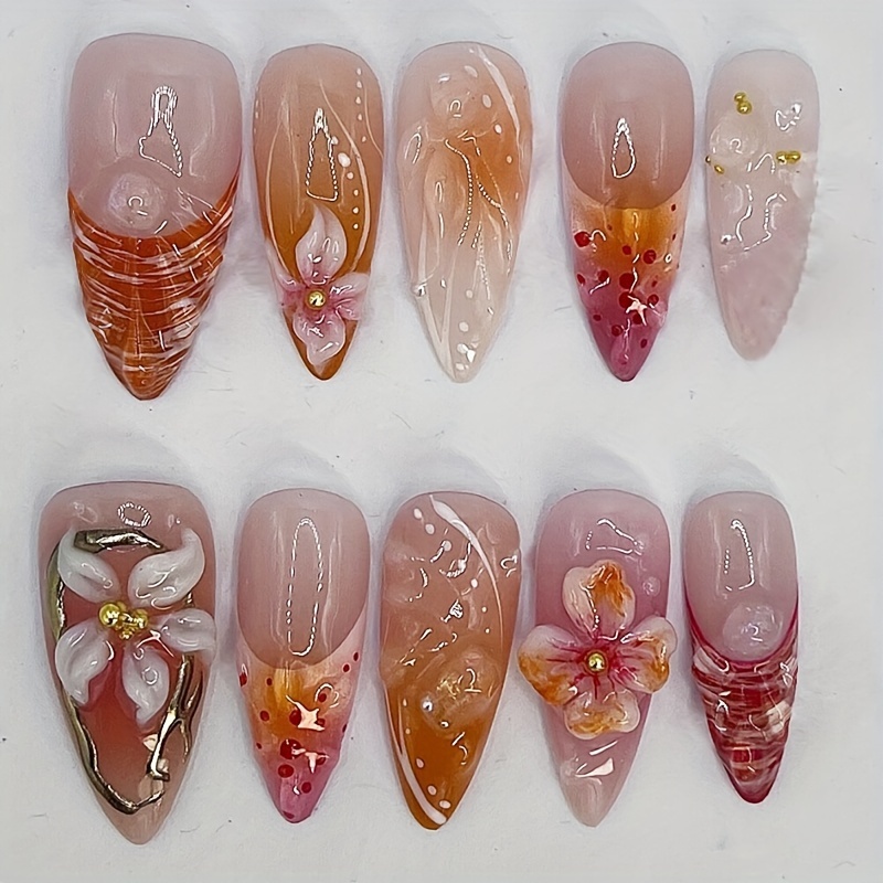 

Removable Nail Stickers Simple Artificial Nails Wearable Nails With - And Diamonds