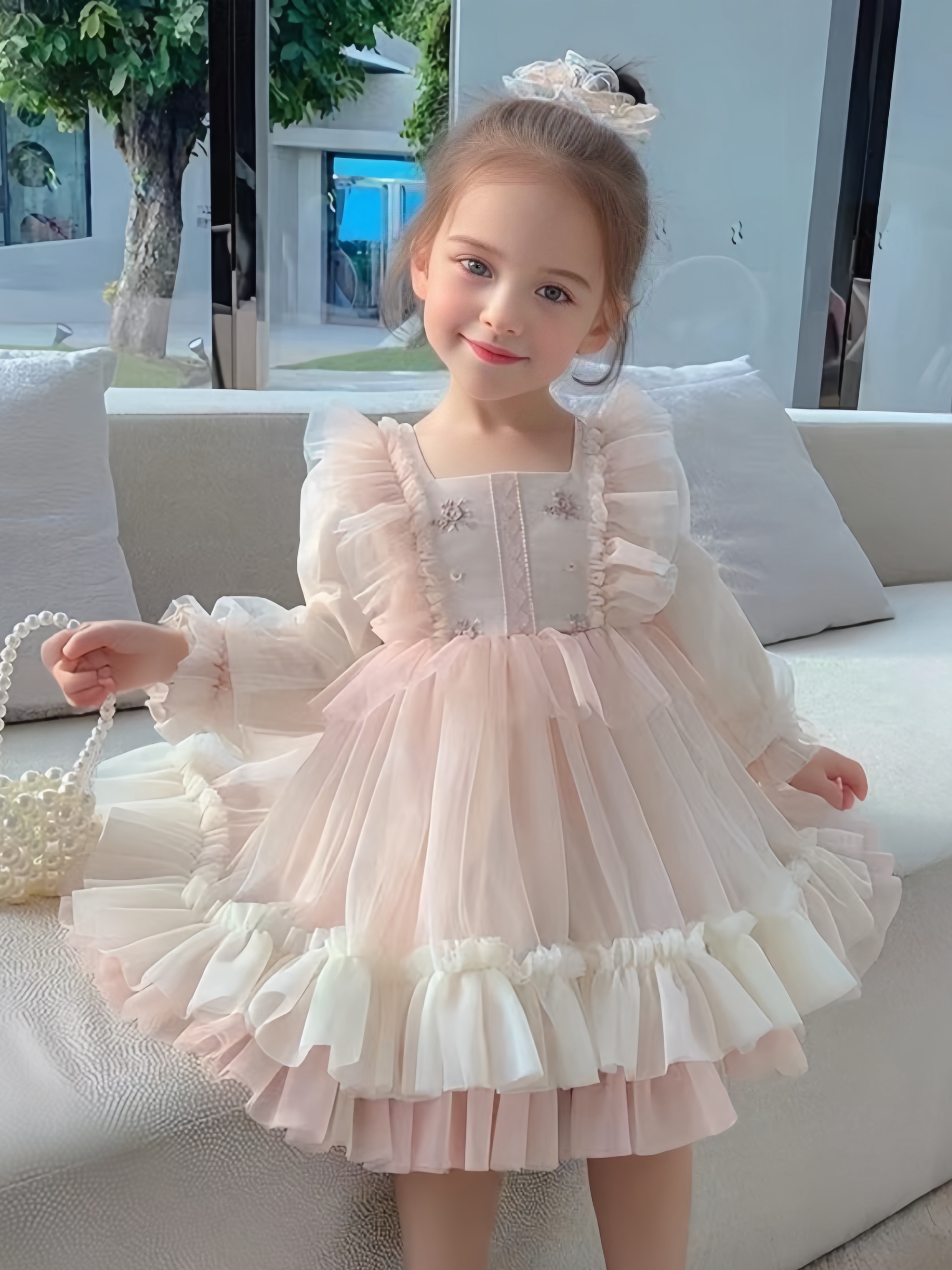 nuovo elegante a maniche lunghe bambine Temu Italy