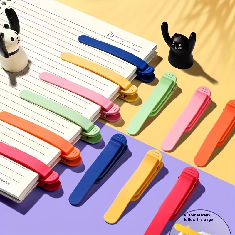 3pcs automatic   bookmark clips soft silicone memory bookmark with   multi color   blue for books e readers notes office supplies reading accessories   flexible material bookmarks for reading