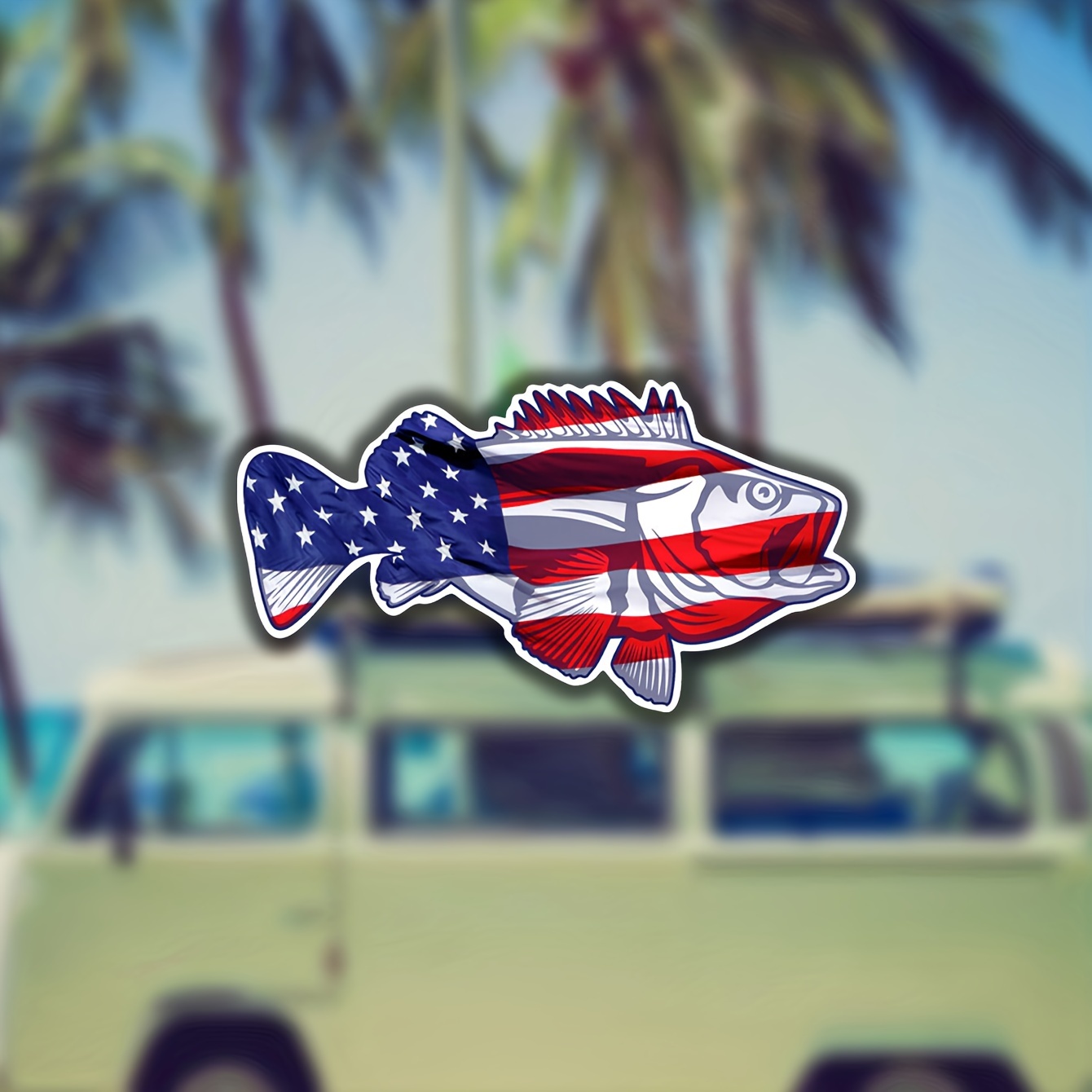 American Bass Stickers American Flag Fishing Boat Car Window - Temu