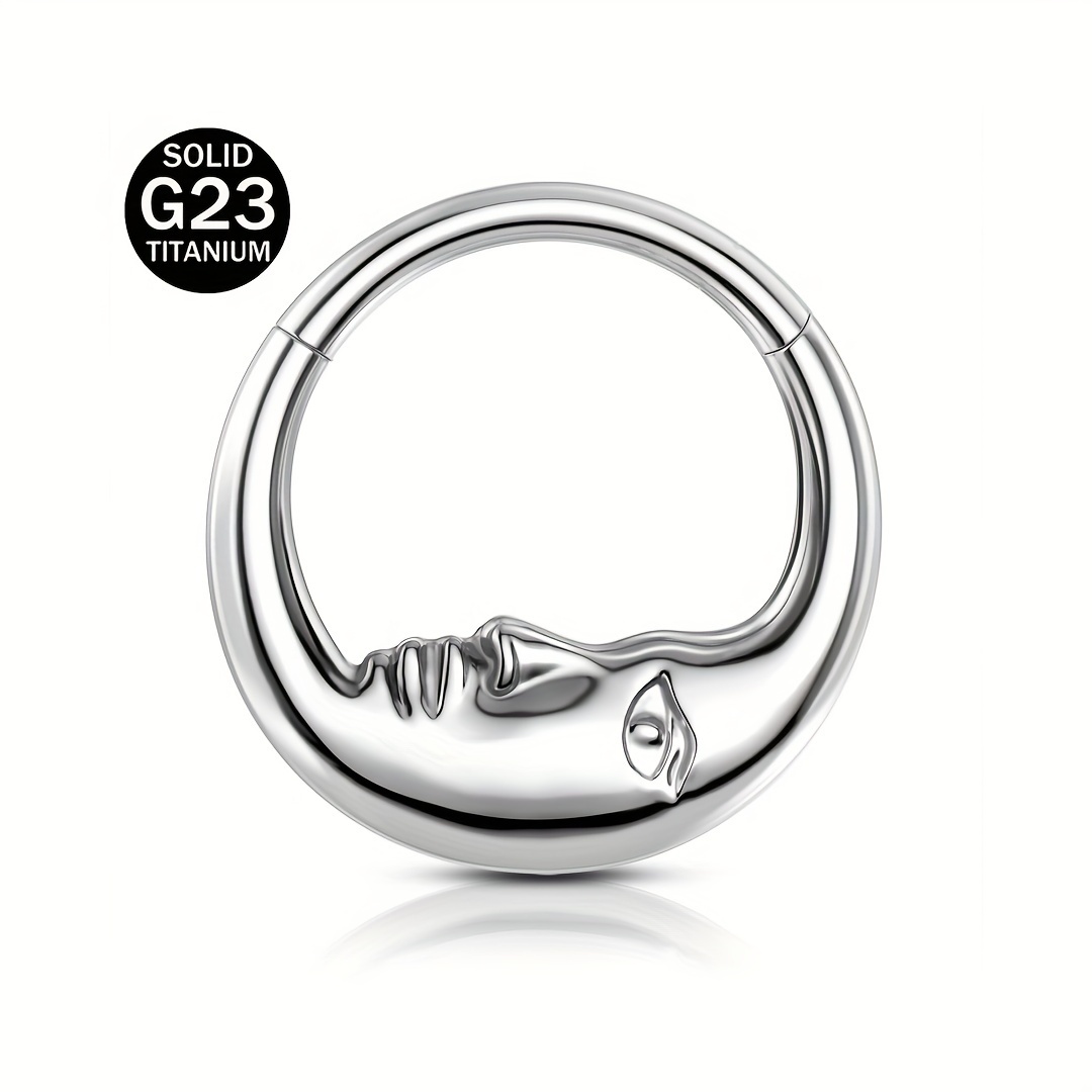 

1pcs Solid Titanium 16g Captive Bead Ring, Silvery Boho Spiral Earring, Elegant Helix Piercing Accessory, Size For Unisex