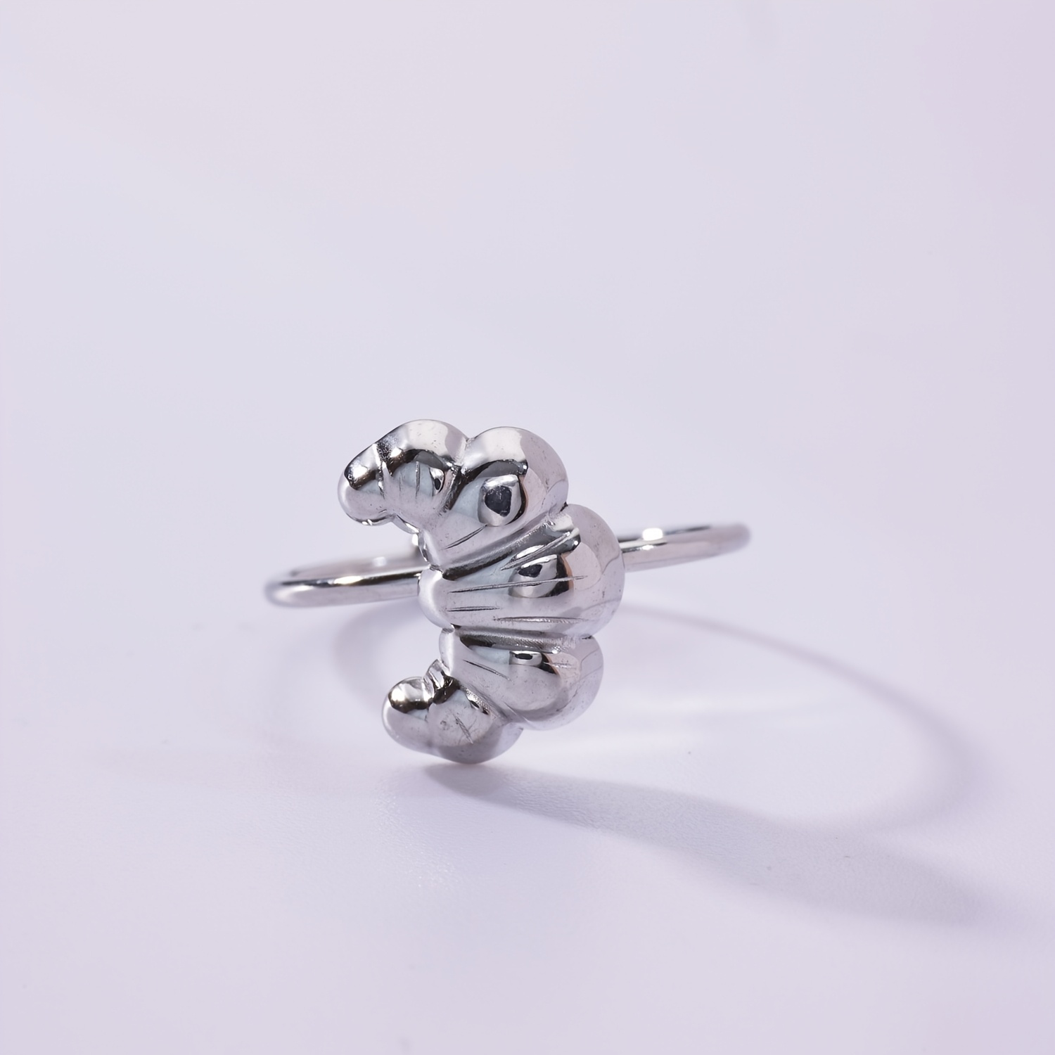 TEMU 1 Bague ouverte en acier inoxydable de croissant, petite, bijou délicat et élégant, convient pour l'assortiment de , cadeaux de fêtes