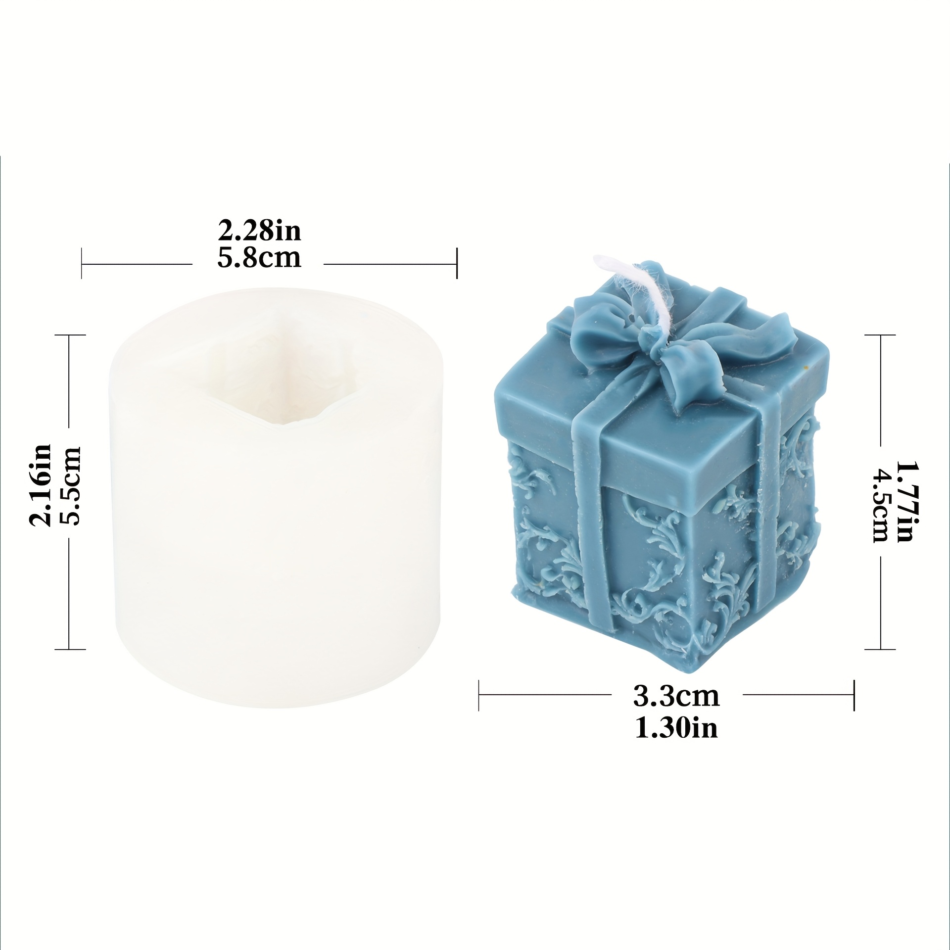 Christmas Gift Box Style Candle Scented Silicone Mold Suitable For Gift Boxes And Party Decorations